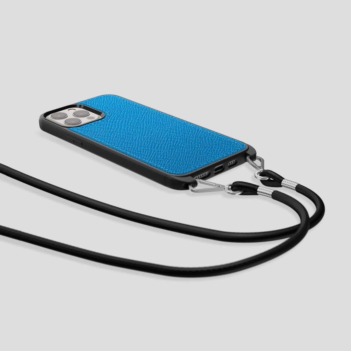 Sky-Blue iPhone 15 Pro Crossbody Sport Case Epsom-Calf -5 | Sky-Blue