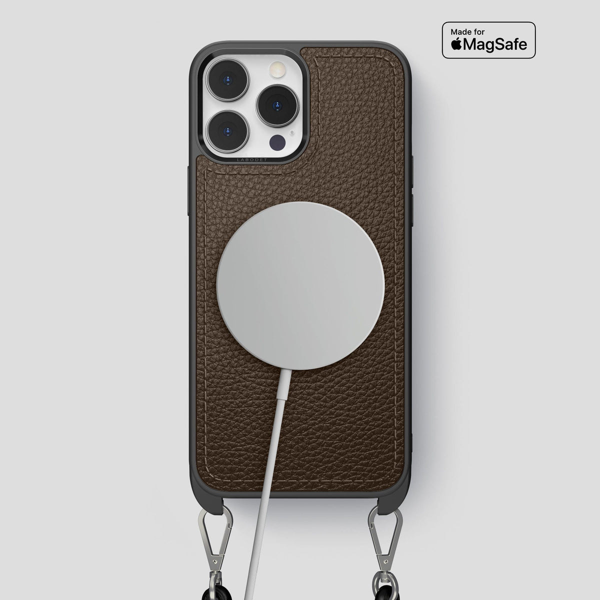 Dark Brown iPhone 15 Pro Max Crossbody Sport Case Calf -5 | Dark-Brown