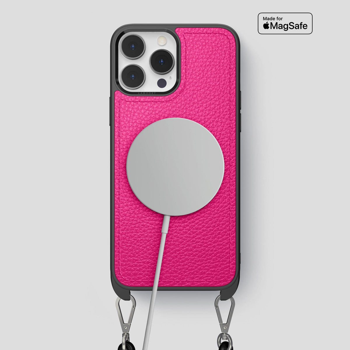 Magenta iPhone 15 Pro Max Crossbody Sport Case Calf -5 | Magenta