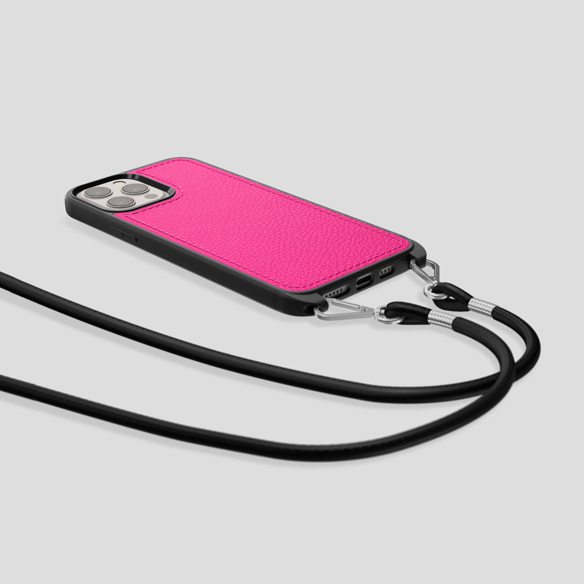 Magenta iPhone 15 Pro Max Crossbody Sport Case Calf -7 | Magenta
