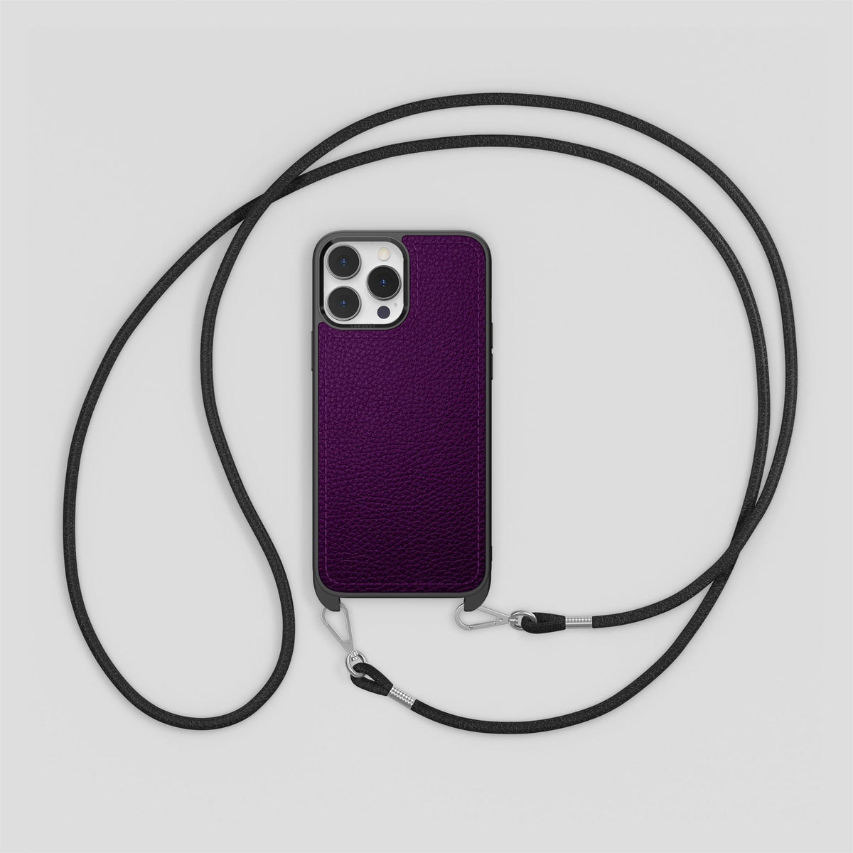 Violet iPhone 15 Pro Max Crossbody Sport Case Calf -8 | Violet