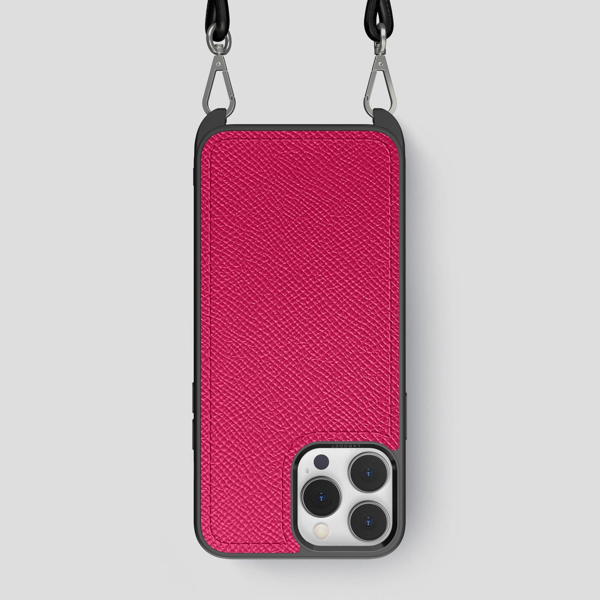Fuchsia iPhone 15 Pro Max Crossbody Sport Case Epsom-Calf -1 | Fuchsia