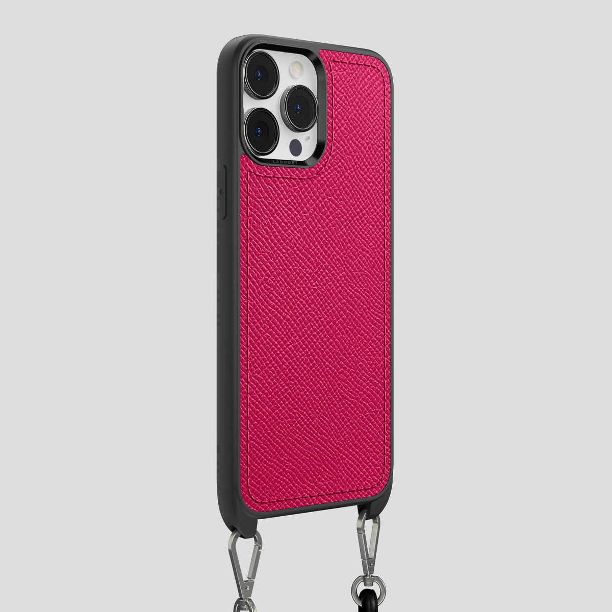 Fuchsia iPhone 15 Pro Max Crossbody Sport Case Epsom-Calf -2 | Fuchsia