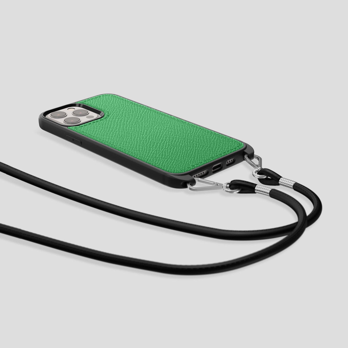 Grass-Green iPhone 15 Pro Max Crossbody Sport Case Epsom-Calf -5 | Grass-Green