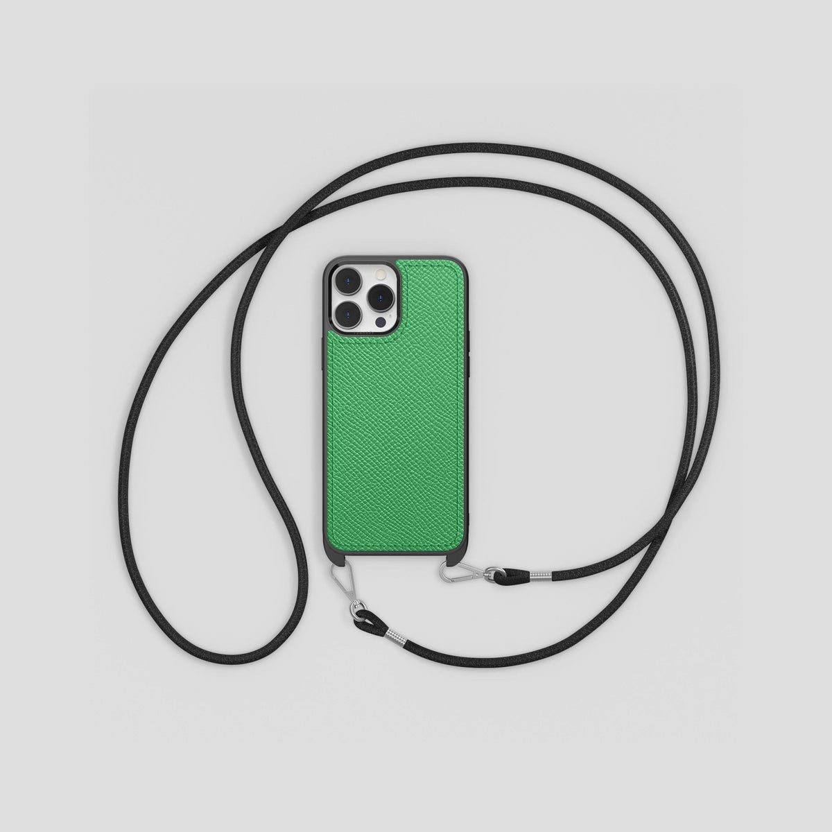 Grass-Green iPhone 15 Pro Max Crossbody Sport Case Epsom-Calf -6 | Grass-Green