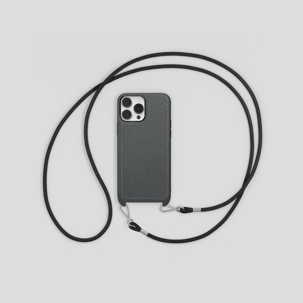 Grey iPhone 15 Pro Max Crossbody Sport Case Epsom-Calf -6 | Grey
