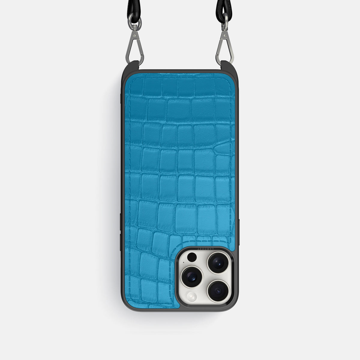 Curaçao-Blue iPhone 16 Pro Crossbody Sport Alligator -1 | Curaçao-Blue
