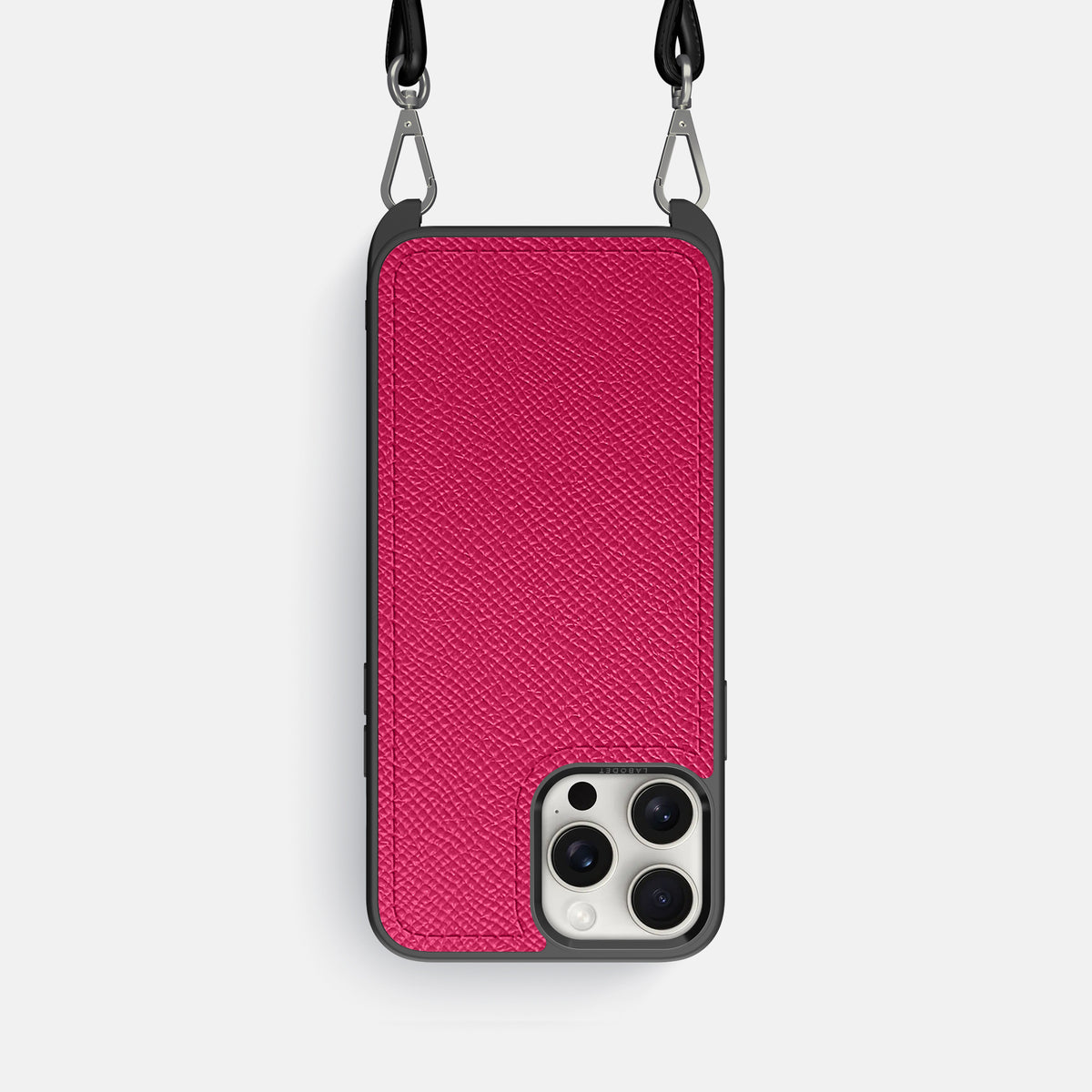 Fuchsia iPhone 16 Pro Crossbody Sport Case Epsom-Calf -1 | Fuchsia