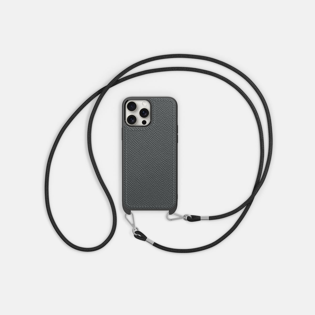 Grey iPhone 16 Pro Crossbody Sport Case Epsom-Calf -6 | Grey