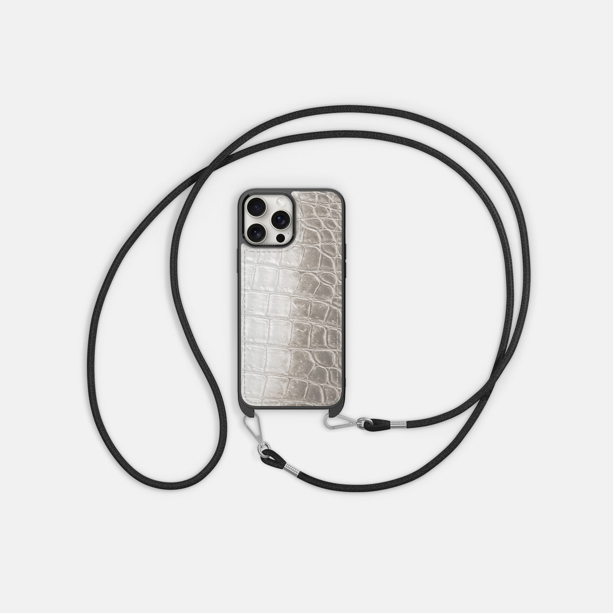 Grey iPhone 16 Pro Crossbody Sport Case Himalayan Crocodile -6 | Grey