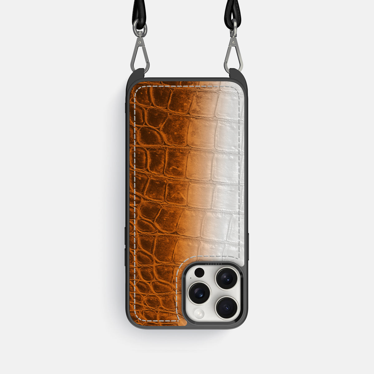 Orange iPhone 16 Pro Crossbody Sport Case Himalayan Crocodile -1 | Orange