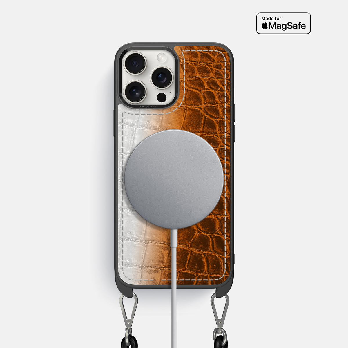 Orange iPhone 16 Pro Crossbody Sport Case Himalayan Crocodile -5 | Orange