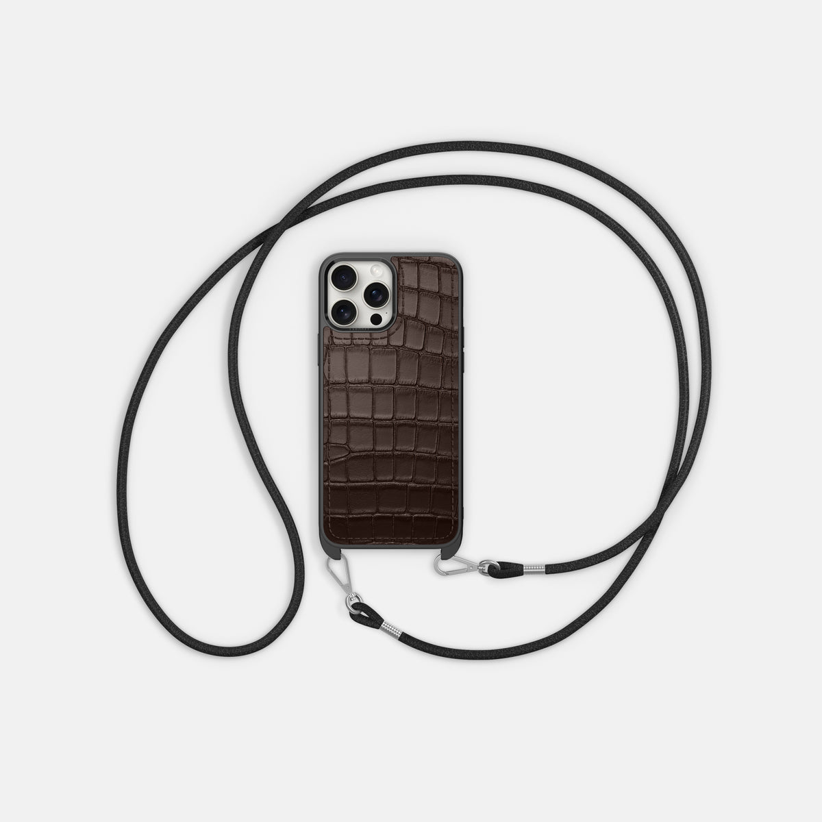 Dark Brown iPhone 16 Pro Max Crossbody Sport Alligator -6 | Dark-Brown