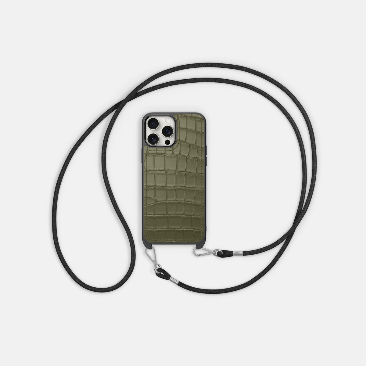 Kaki-Green iPhone 16 Pro Max Crossbody Sport Alligator -6 | Kaki-Green