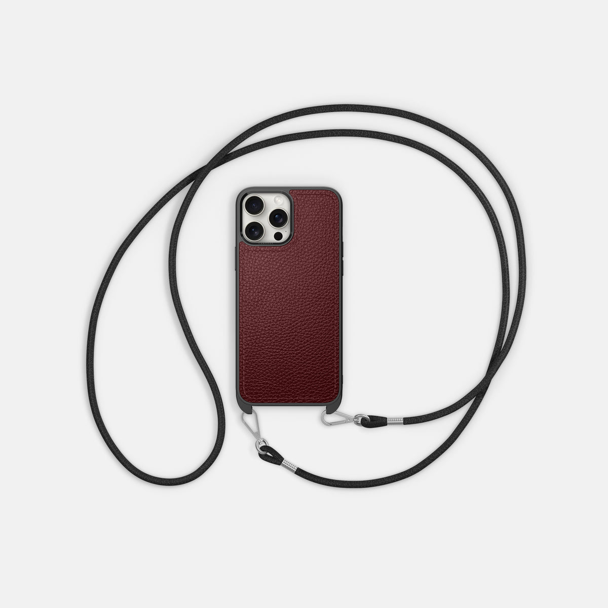 Bordeaux iPhone 16 Pro Max Crossbody Sport Case Calf -6 | Bordeaux