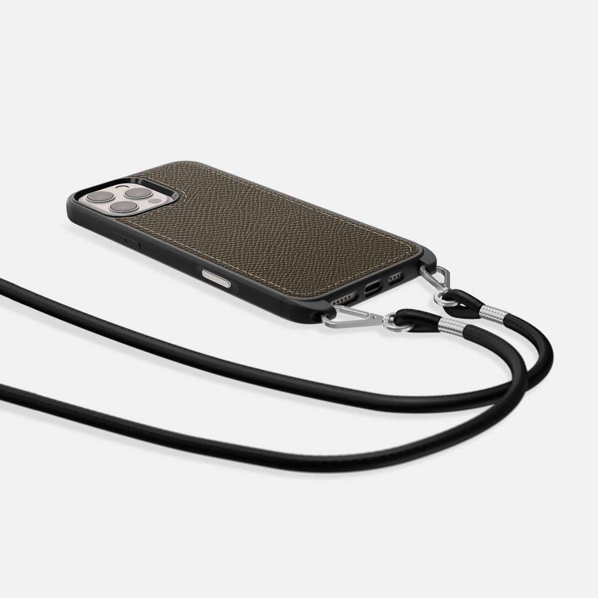 Taupe iPhone 16 Pro Max Crossbody Sport Case Epsom-Calf -5 | Taupe