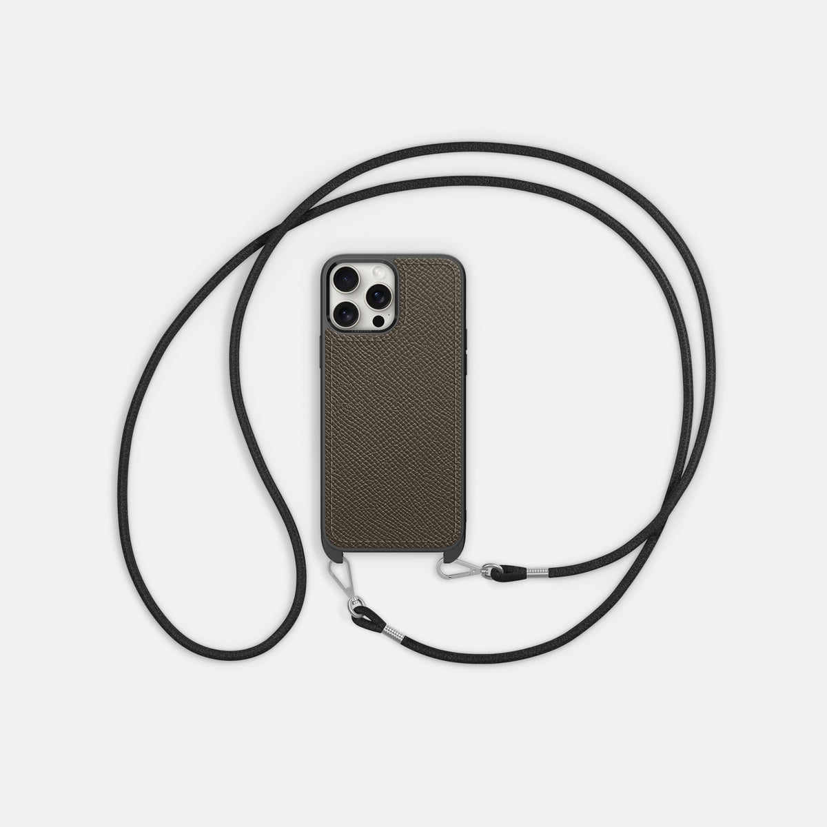 Taupe iPhone 16 Pro Max Crossbody Sport Case Epsom-Calf -6 | Taupe