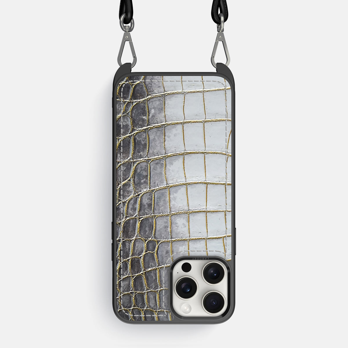 Gold iPhone 16 Pro Max Crossbody Sport Case Himalayan Crocodile -1 | Gold