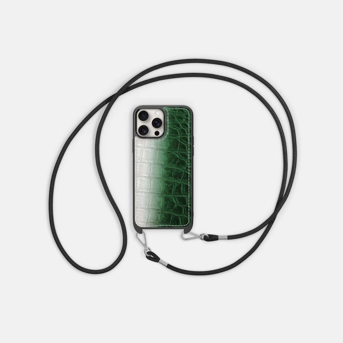 Green iPhone 16 Pro Max Crossbody Sport Case Himalayan Crocodile -6 | Green