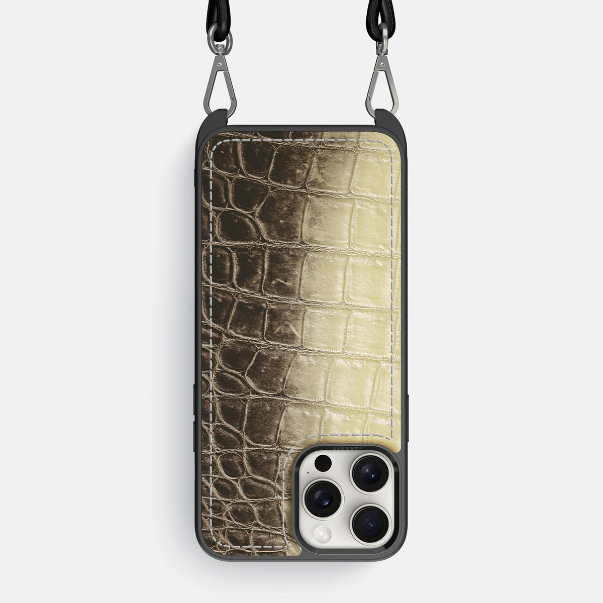 Natural iPhone 16 Pro Max Crossbody Sport Case Himalayan Crocodile -1 | Natural