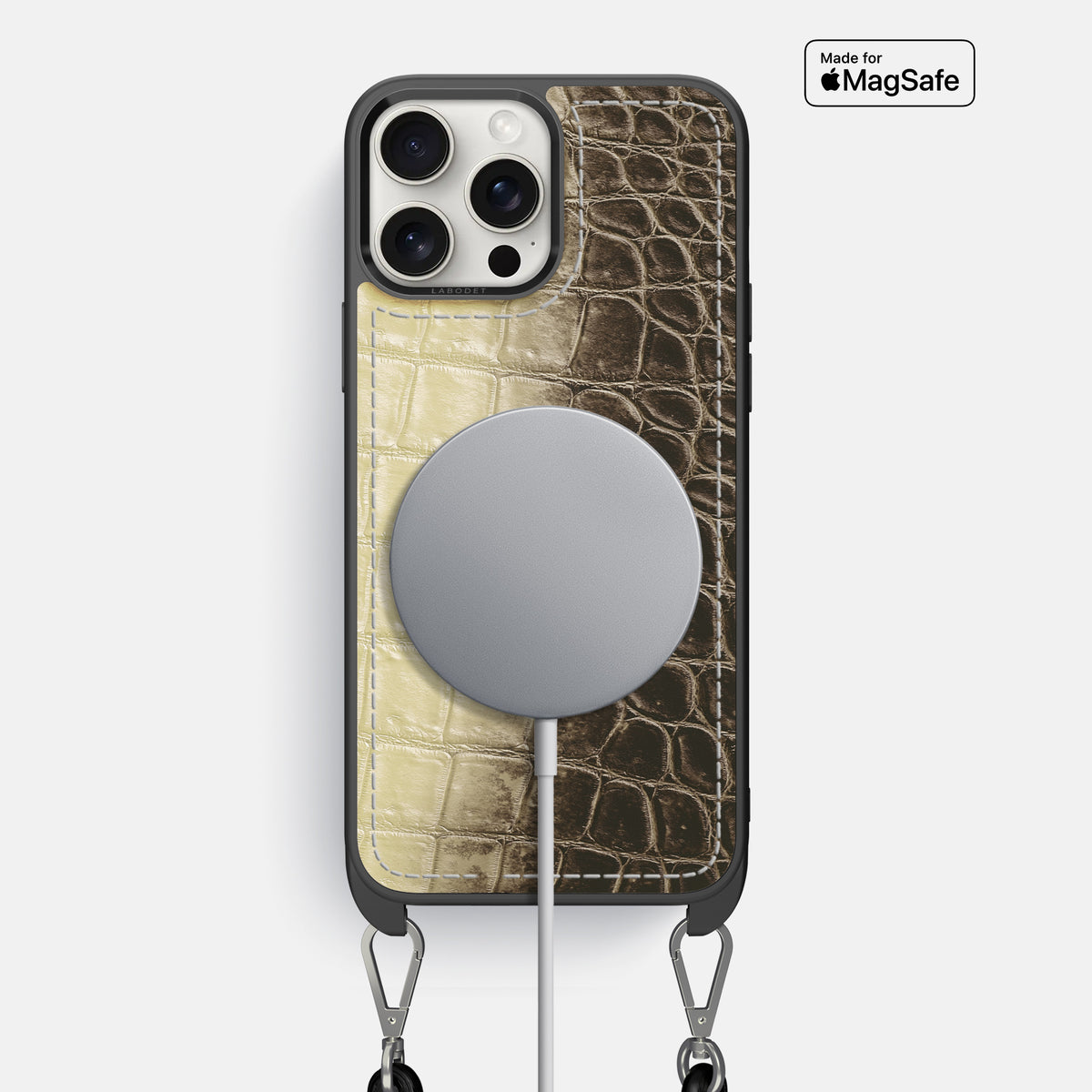 Natural iPhone 16 Pro Max Crossbody Sport Case Himalayan Crocodile -5 | Natural