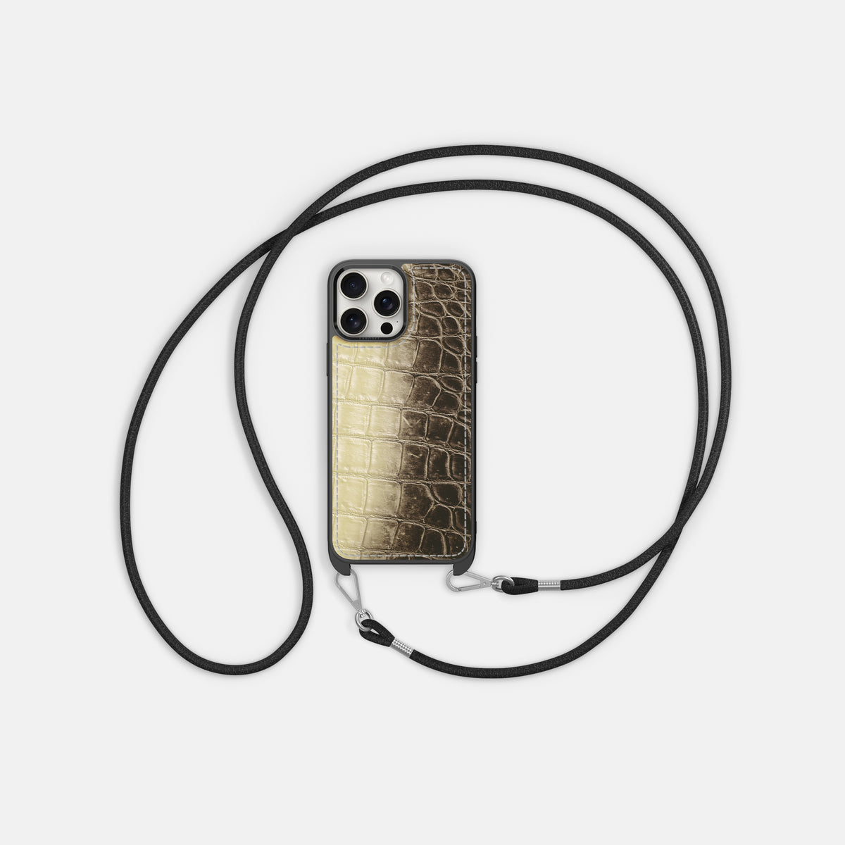 Natural iPhone 16 Pro Max Crossbody Sport Case Himalayan Crocodile -6 | Natural