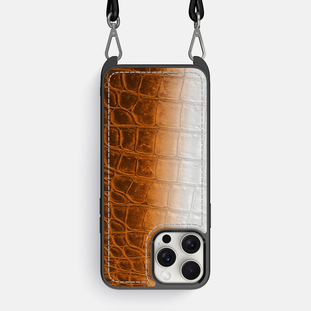 Orange iPhone 16 Pro Max Crossbody Sport Case Himalayan Crocodile -1 | Orange