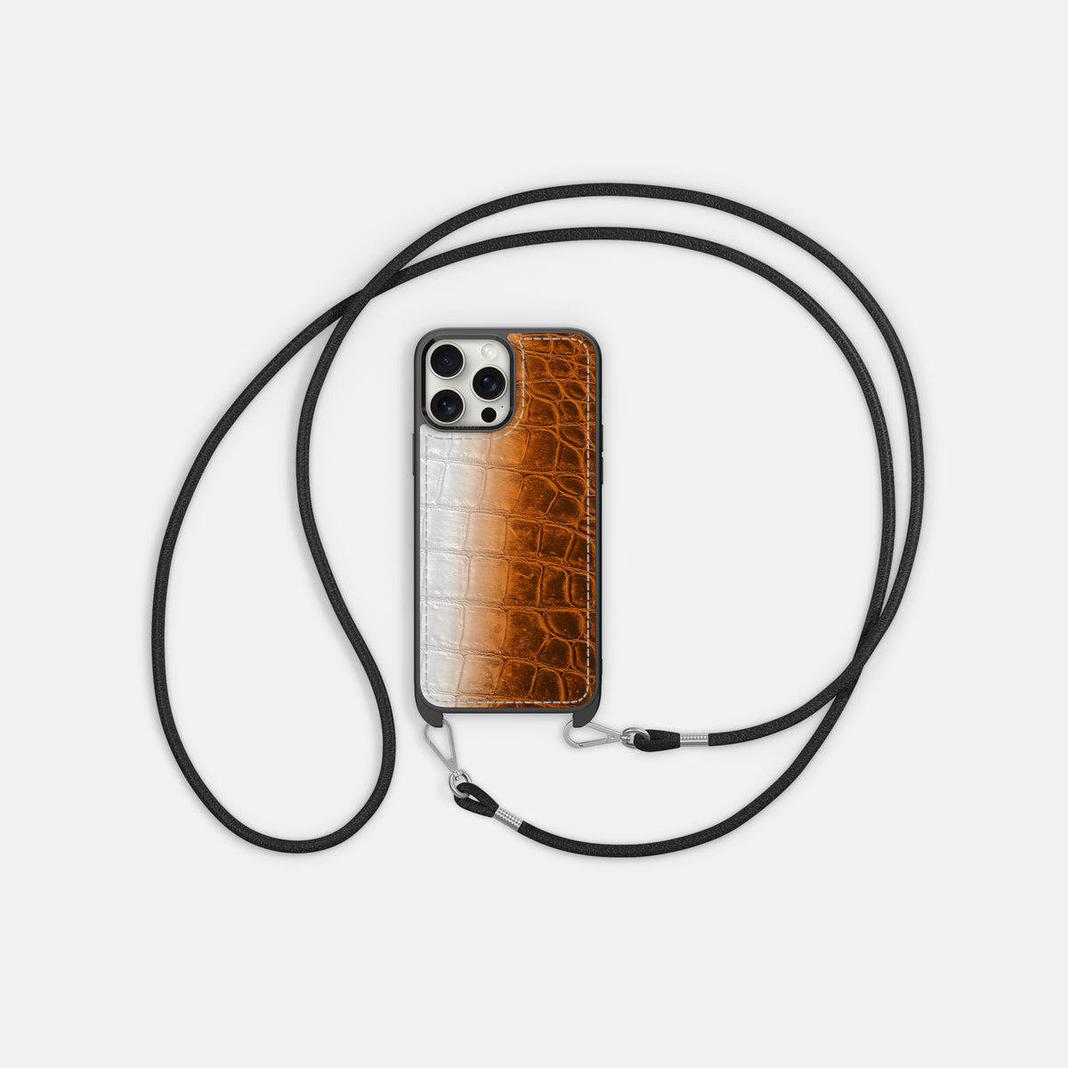 Orange iPhone 16 Pro Max Crossbody Sport Case Himalayan Crocodile -6 | Orange
