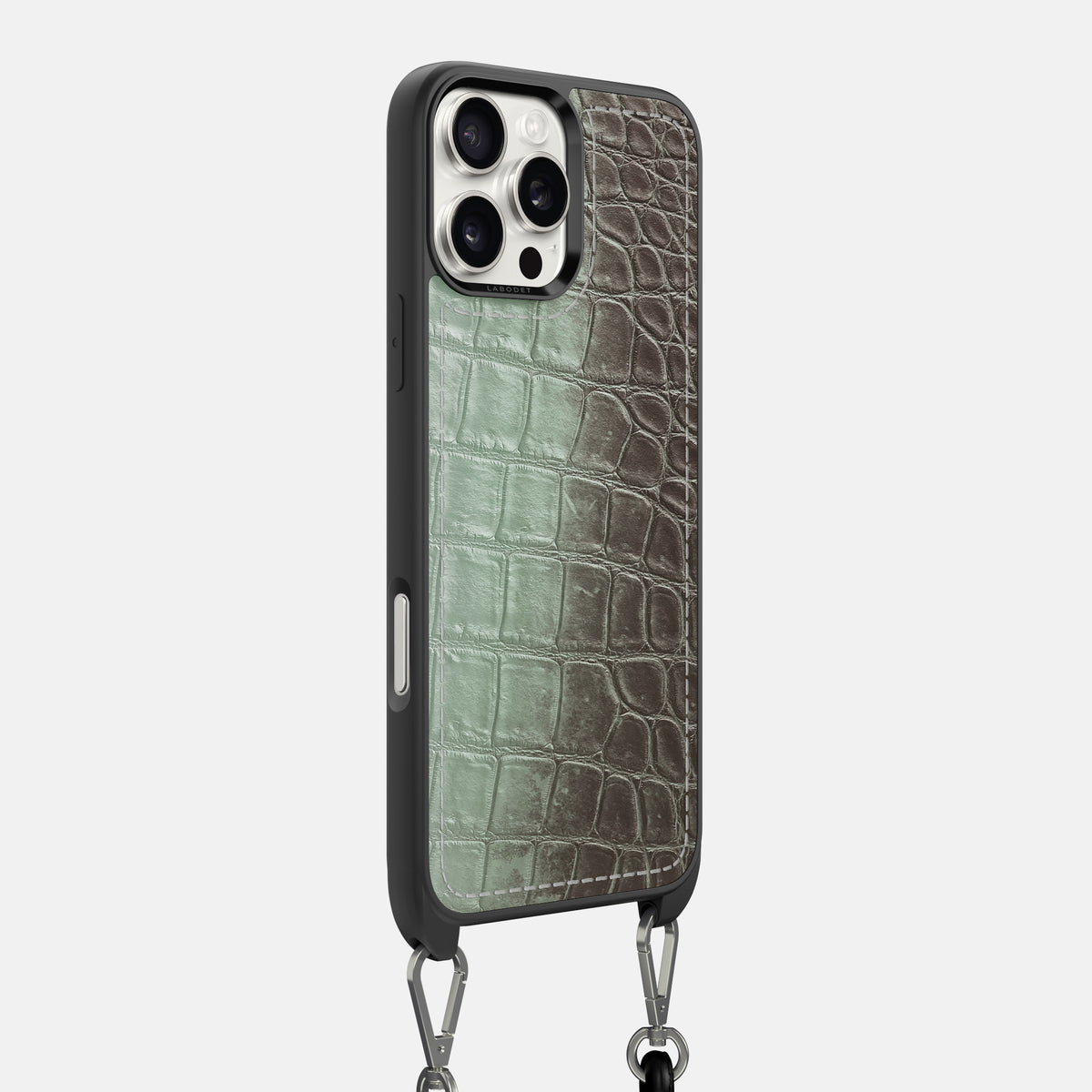 Pistachio iPhone 16 Pro Max Crossbody Sport Case Himalayan Crocodile -2 | Pistachio