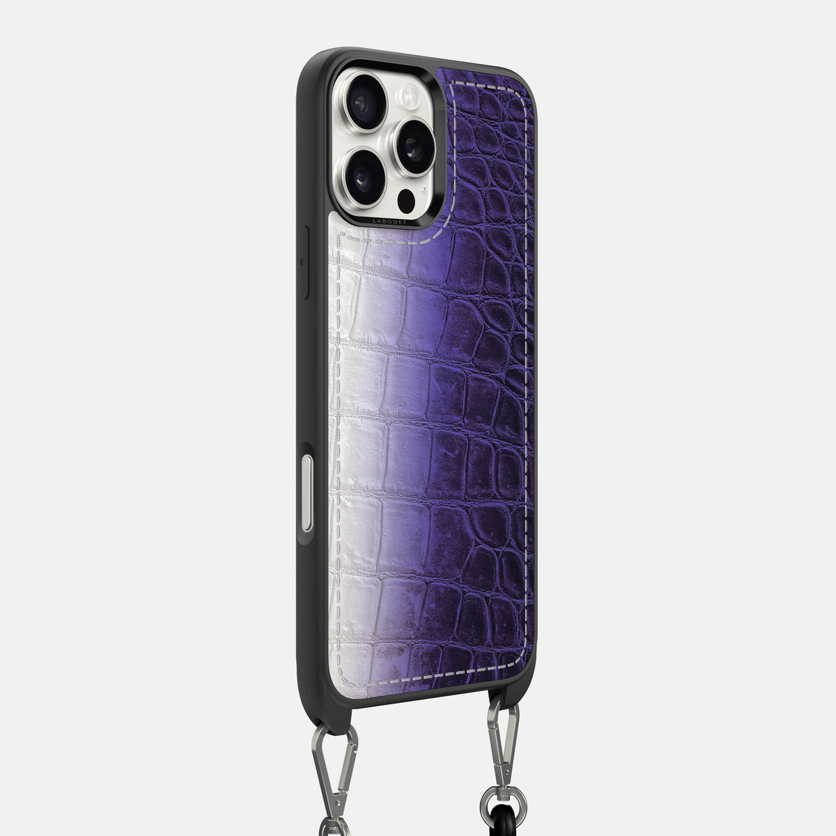 Purple iPhone 16 Pro Max Crossbody Sport Case Himalayan Crocodile -2 | Purple