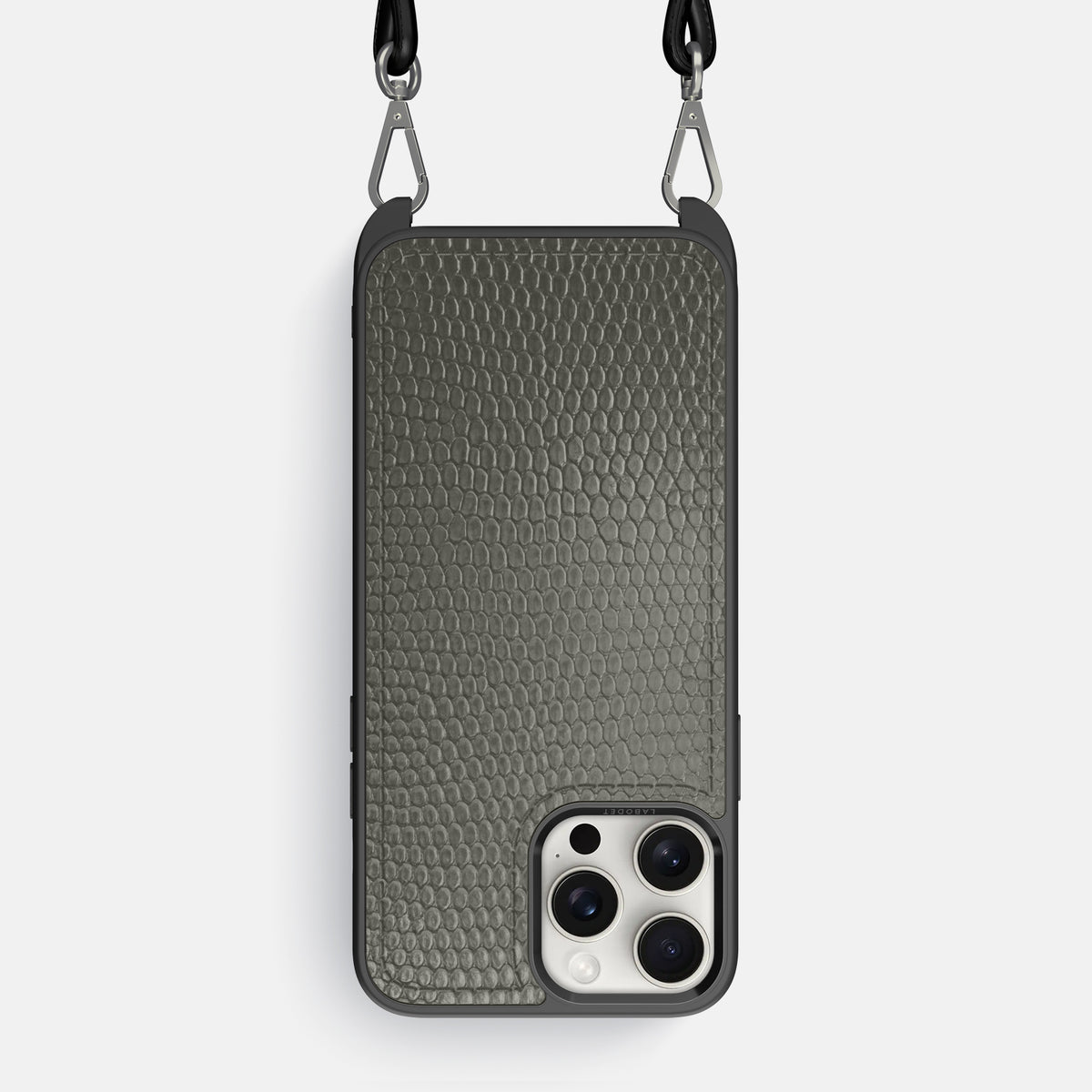 Grey iPhone 16 Pro Max Crossbody Sport Case Lizard -1 | Grey