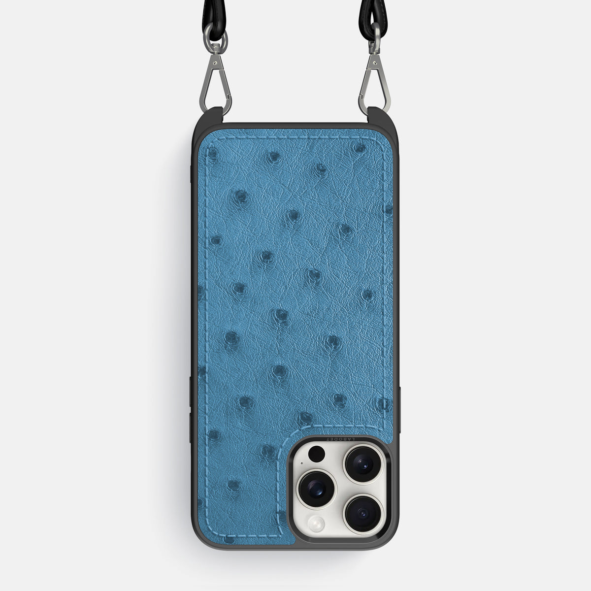 Blue Jeans iPhone 16 Pro Max Crossbody Case Ostrich -1 | Blue-Jeans