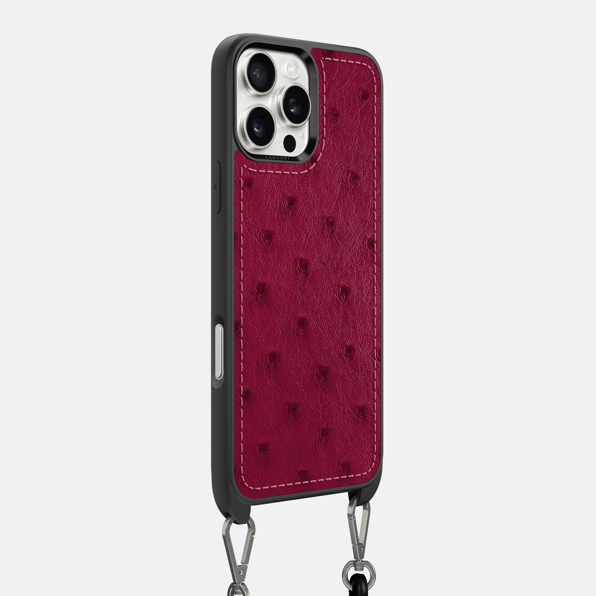 Bordeaux iPhone 16 Pro Max Crossbody Case Ostrich -2 | Bordeaux