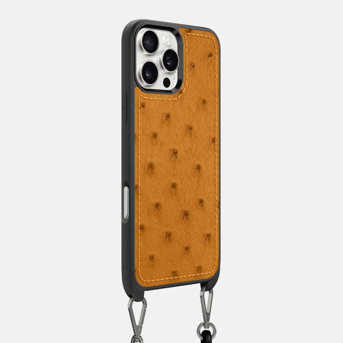 Chestnut iPhone 16 Pro Max Crossbody Case Ostrich -2 | Chestnut