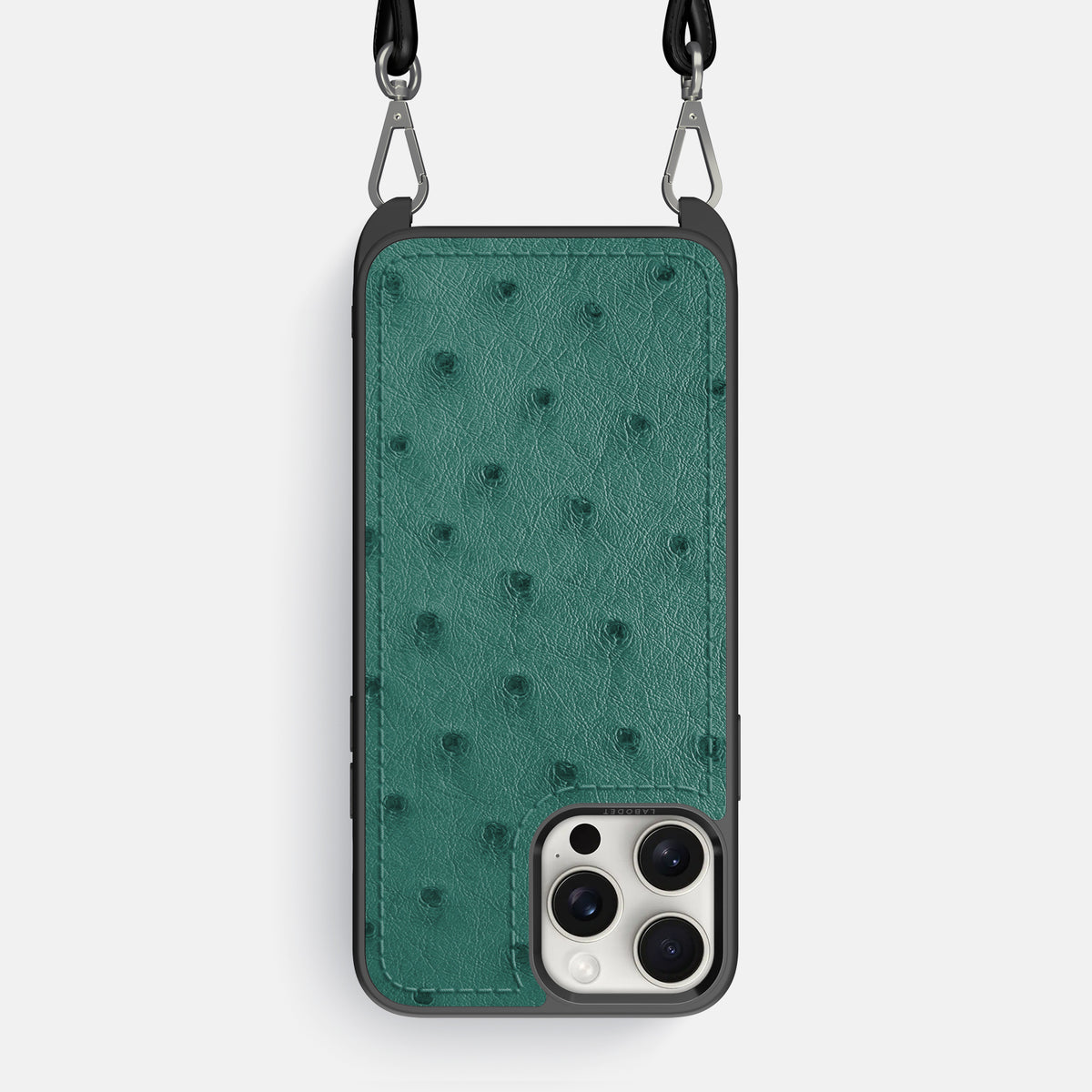 Forest-Green iPhone 16 Pro Max Crossbody Case Ostrich -1 | Forest-Green