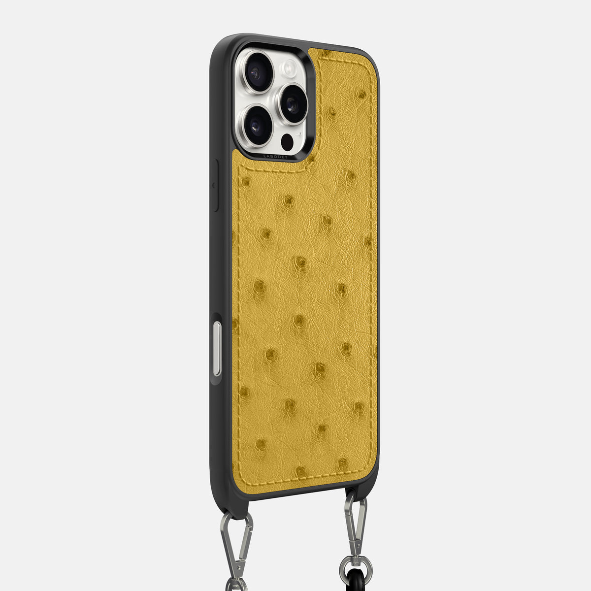 Gold iPhone 16 Pro Max Crossbody Case Ostrich -2 | Gold