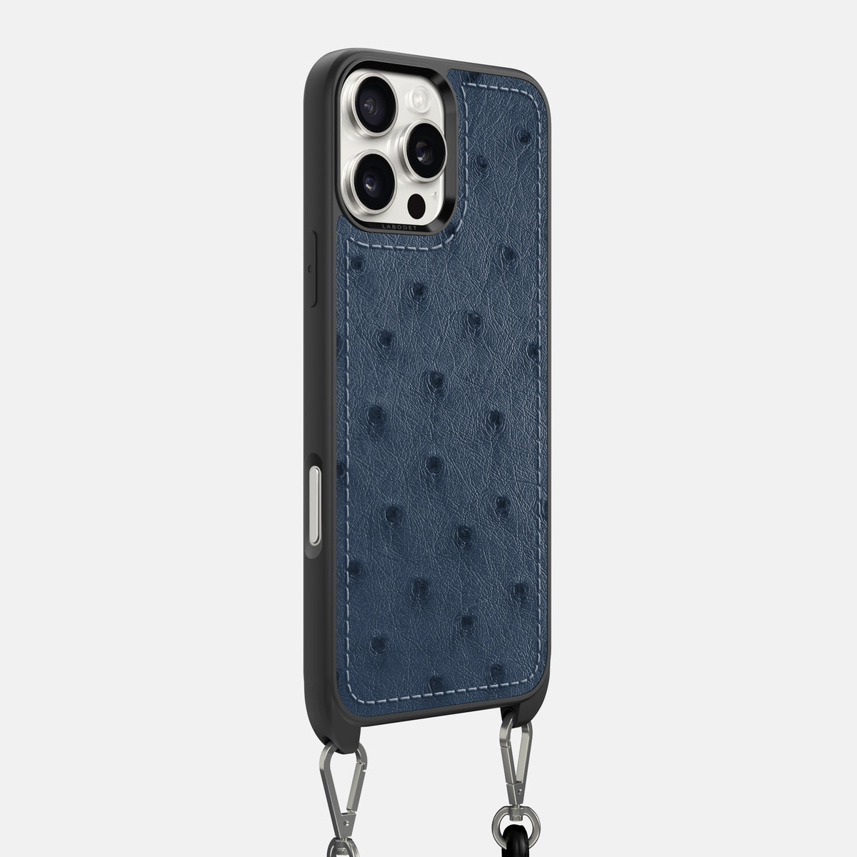 Navy-Blue iPhone 16 Pro Max Crossbody Case Ostrich -2 | Navy-Blue
