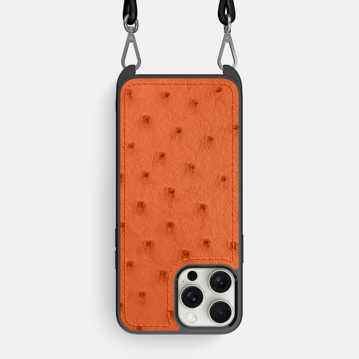 Orange iPhone 16 Pro Max Crossbody Case Ostrich -1 | Orange