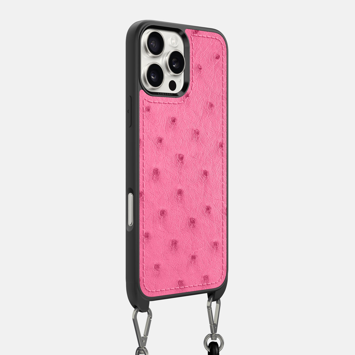 Pink iPhone 16 Pro Max Crossbody Case Ostrich -2 | Pink