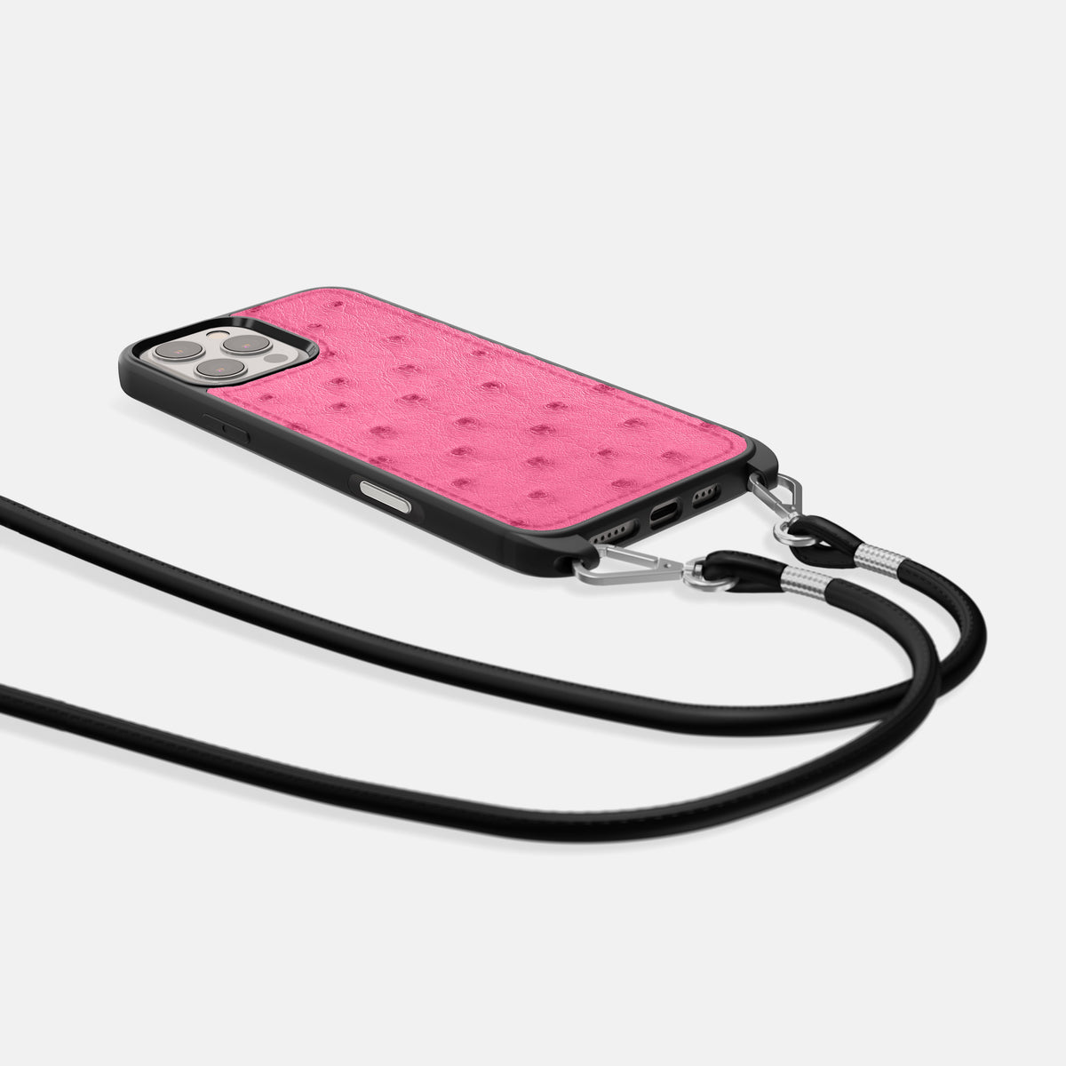 Pink iPhone 16 Pro Max Crossbody Case Ostrich -5 | Pink