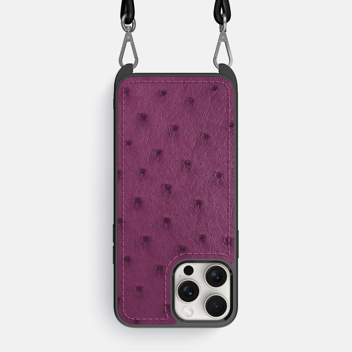 Purple iPhone 16 Pro Max Crossbody Case Ostrich -1 | Purple
