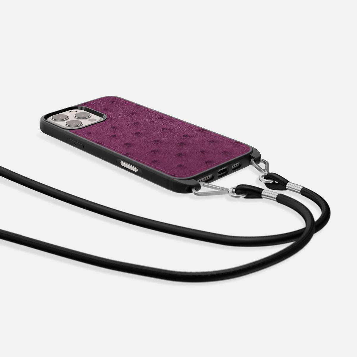 Purple iPhone 16 Pro Max Crossbody Case Ostrich -5 | Purple