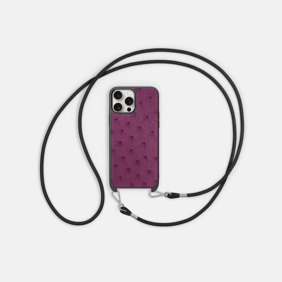 Purple iPhone 16 Pro Max Crossbody Case Ostrich -6 | Purple