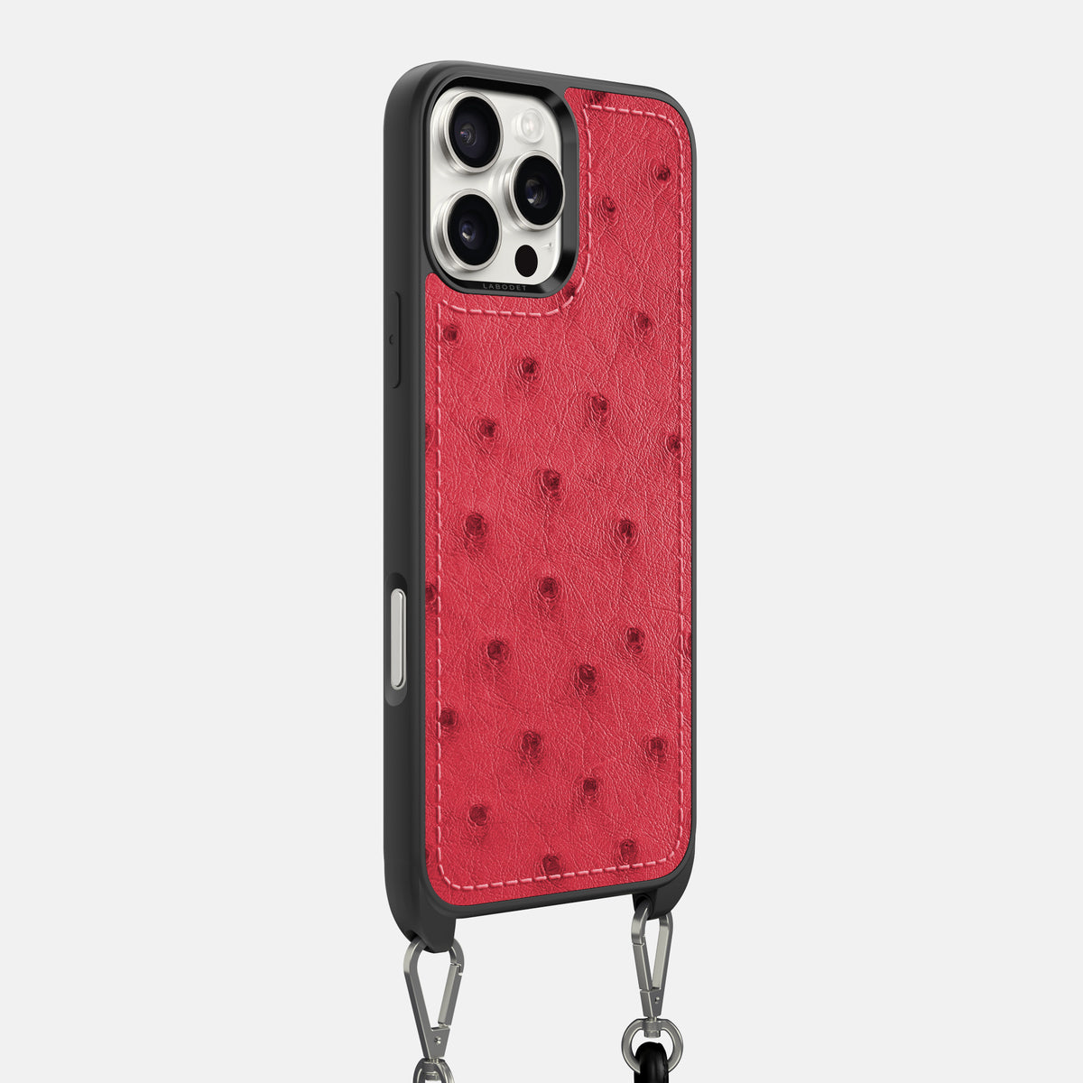 Red iPhone 16 Pro Max Crossbody Case Ostrich -2 | Red