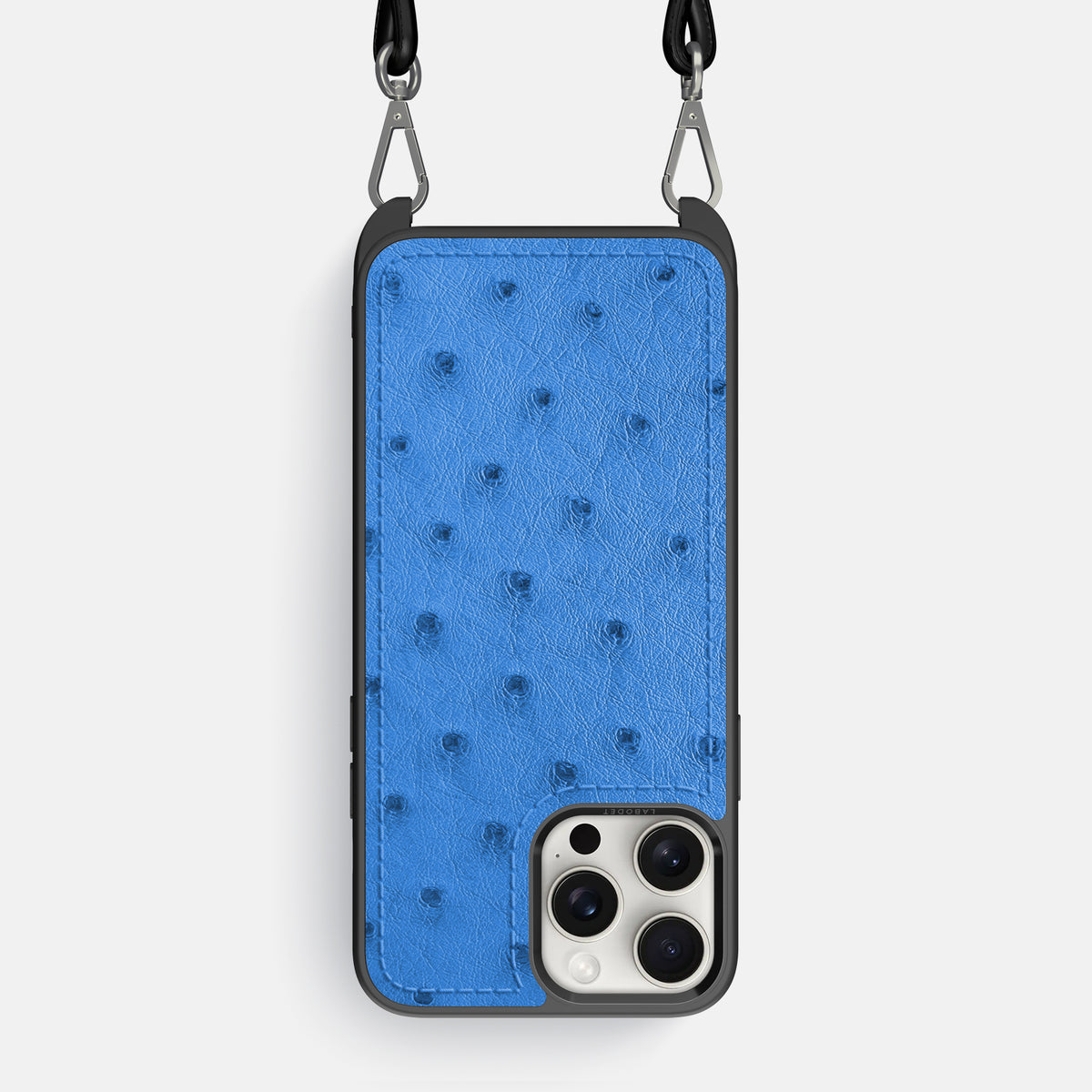 Royal-Blue iPhone 16 Pro Max Crossbody Case Ostrich -1 | Royal-Blue