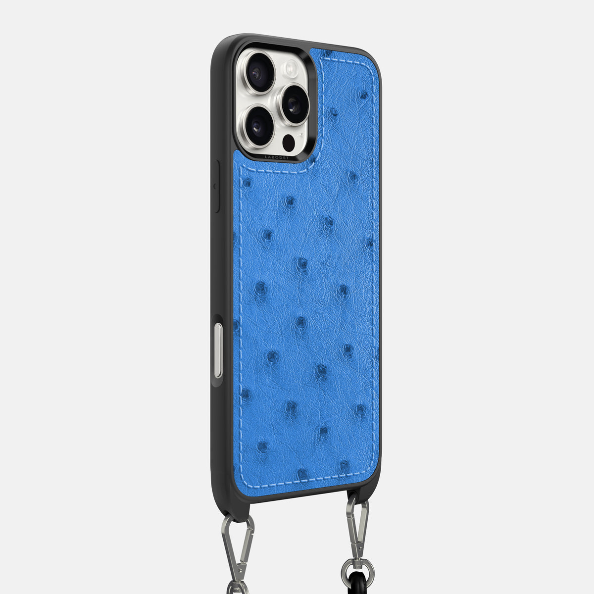 Royal-Blue iPhone 16 Pro Max Crossbody Case Ostrich -2 | Royal-Blue