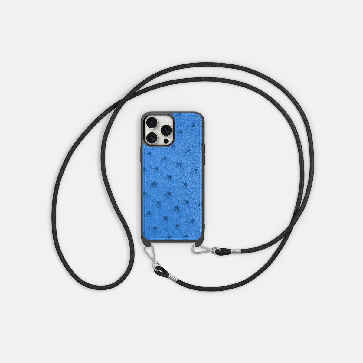 Royal-Blue iPhone 16 Pro Max Crossbody Case Ostrich -6 | Royal-Blue