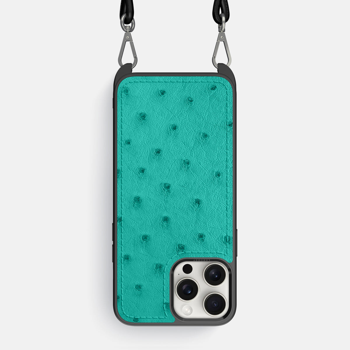 Turquoise iPhone 16 Pro Max Crossbody Case Ostrich -1 | Turquoise