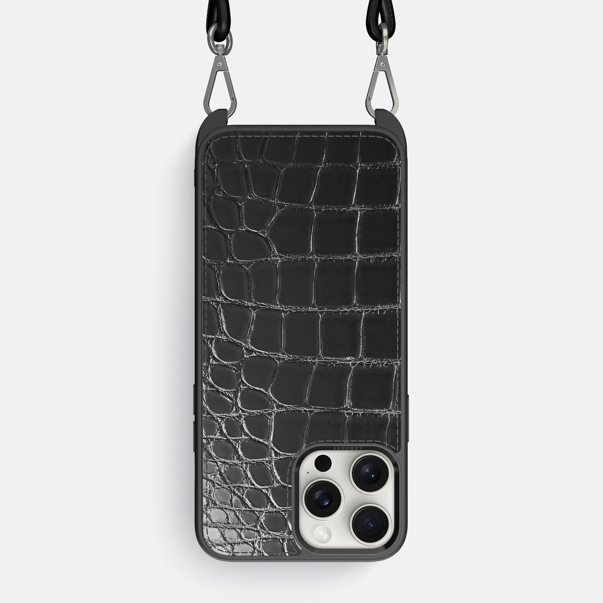 Havana-Black iPhone 16 Pro Max Crossbody Sport Case Patina Alligator -1 | Havana-Black