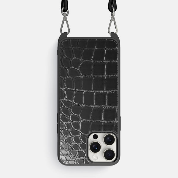 Crossbody Sport Case For iPhone 16 Pro Max In Patina Alligator